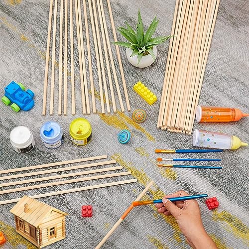 Leinuosen 50 Pcs Dowel Rods Wood Sticks 5/16 x 36 Inch Long Unfinished Wooden Dowel Rods for Crafts Wooden Closet Rod for Closet Building Mixing Creating Painting DIY Craft Projects - size: 5/16 x 36 Inch