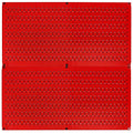 Wall Control Pegboard Rack Horizontal Metal Pegboard Garage Tool Storage Pack - Two 32-Inch Wide x 16-Inch Tall Easy To Install Peg Boards (Red) - color: Red