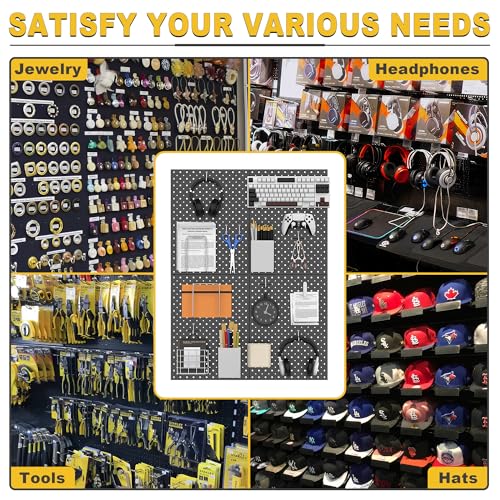 Ultrawall Metal Pegboard Panels, Pegboard Wall Organizer, Black Peg Boards - color: Black, size: 16x12"- 4 Pcs