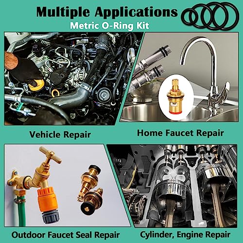 XBVV 1020 Pcs O Ring Kit 20 Size Nitrile Rubber O Ring Assortment Set for Car Auto Vehicle Repair Faucet Plumbing Air or Gas Sealing Connections Resist Oil and Heat