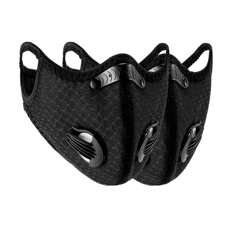 2 Pack Dust_mask Reusable Respirators Unisex Mouth_mask Adjustable for Allergies Woodworking,Cycling, Running,Outdoor Sports, Black