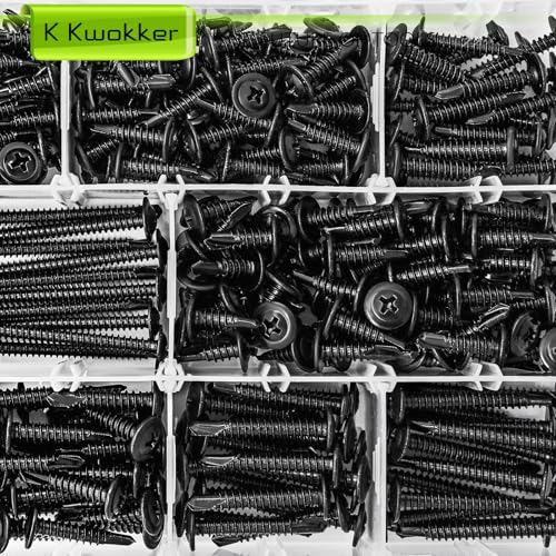 460Pcs #8#10 Black Self Tapping Screws for Metal, Wood, Steel, Aluminium Alloy, 1/2"-2", Truss Head Sheet Metal Screws 410 Stainless Steel Screws Assortment Kit, 13 Sizes Self-tapping Screws - size: Y. #8#10