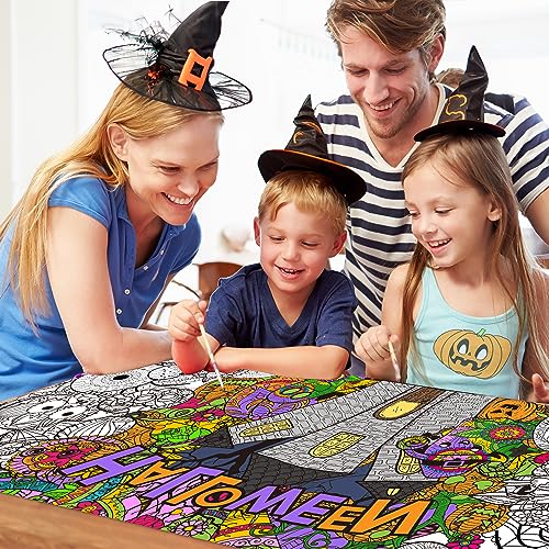 Jumbo Halloween Mandala Coloring Poster Giant Pumpkin DIY Paper - style: Halloween Mandala