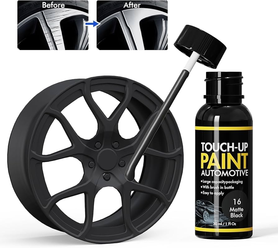 Gloss Black Rim Touch Up Paint, Rim Repair Kit Curb Rash - color: Gloss Black