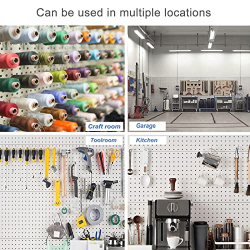 15 Pcs Double Pegboard Hooks 4 Inch, Heavy Duty Peg Board Hooks with Black Rubber Tipped, Pegboard Accessories Fit 1/4' Board Holes, Peg Tool Utility Hook Organizers for Garage