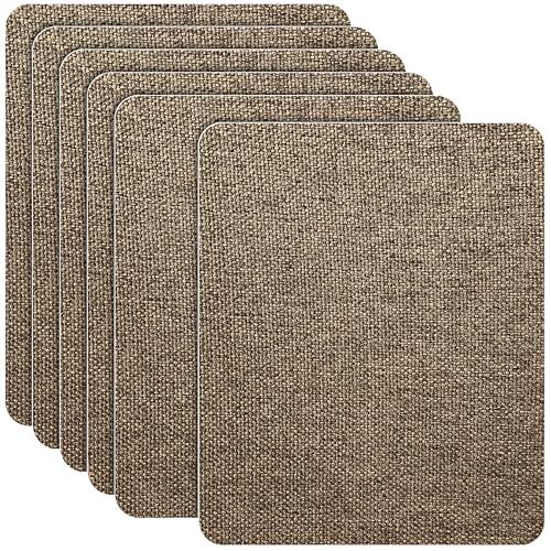 Azobur Coarse Linen Repair Patches, 6 Piece Self-Adhesive Linen Fabric Patches, Multi Color, Can be Used for Linen Sofa Repair and Linen Clothes Repair, Quick Fix Sofa.(Brown) - color: Linen - Brown
