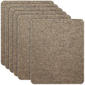 Azobur Coarse Linen Repair Patches, 6 Piece Self-Adhesive Linen Fabric Patches, Multi Color, Can be Used for Linen Sofa Repair and Linen Clothes Repair, Quick Fix Sofa.(Brown) - color: Linen - Brown