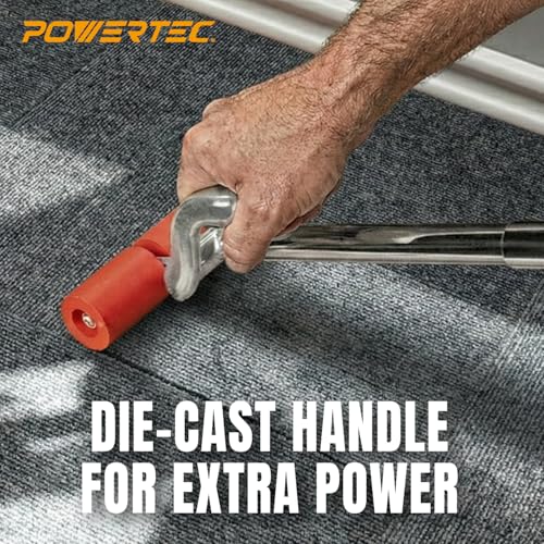 POWERTEC Extendable Floor and Wall Roller for Vinyl Flooring, Tile & Linoleum Roller with Extendable 17" to 27" Handle, 7.5" Wide for LVP, Veneer, Carpet, Wall Coverings, 1PK (71033) - size: 17"-27" Extendable, style: Straight Roller