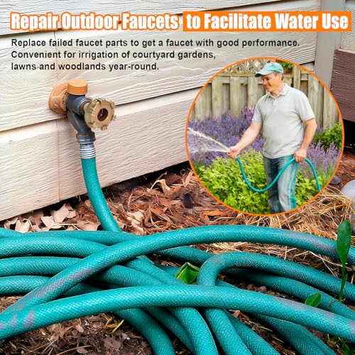 RK-14MH Outdoor Faucet Repair Kit for Woodford Model 14 Outside Faucets Parts Include Wheel Metal Handle Screws Packing Nut Washer Valve Seat Rubber, 7PCS Set - style: RK-14MH