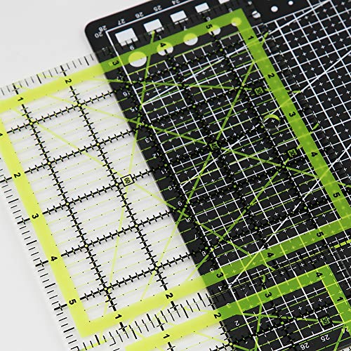 UOOU 6 Inch Square Quilting Ruler Fabric Cutting Ruler Sewing Ruler - color: Green-Medium