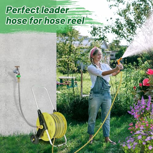 3ft Short Metal Garden Hose with Male to Female Connector - size: 3ft