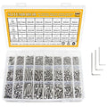 304 Stainless Steel Screws Nuts and Washers 1200PCS, Sutemribor M2 M3 M4 Hex Socket Head Cap Bolts Screws Nuts Washers Assortment Kit with Hex Wrenches