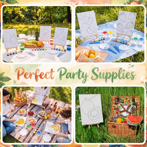 Sherr 140 Pcs 20 Set Pre Drawn Canvas Painting Kit, Fruit - style: Fruit