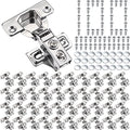 Chumia 100 Pack 1/2 Inch Soft Closing Cabinet Hinges for Kitchen Partial Overlay Kitchen Cabinet Door Hinges 105 Degree Concealed with Mounting Screws for Frameless Face Frame Door