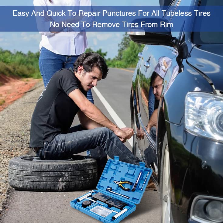 AUTOWN Flat Tire Repair Kit 68pcs, Heavy Duty Tire Plug Kit to Fix Puncture - size: 67pcs