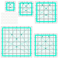 Quilting Rulers(2.5",3.5", 5", 6", 8"),5 Square Ruler Quilting Templates,Quilting Ruler Acrylic Rulers - color: Blue
