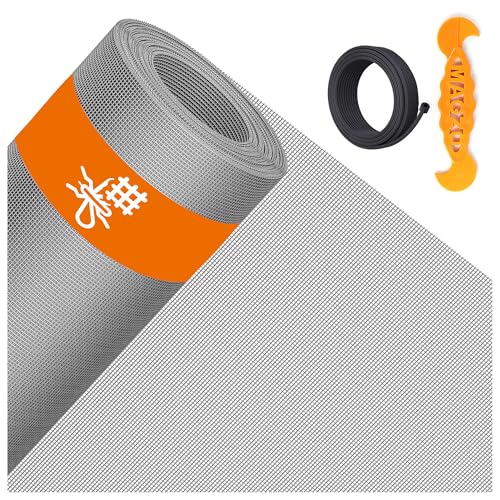 MAGZO Window&Door Screen Replacement Kit, 59" W x 106" L, Grey - color: Gray, size: 59"W x 106"L