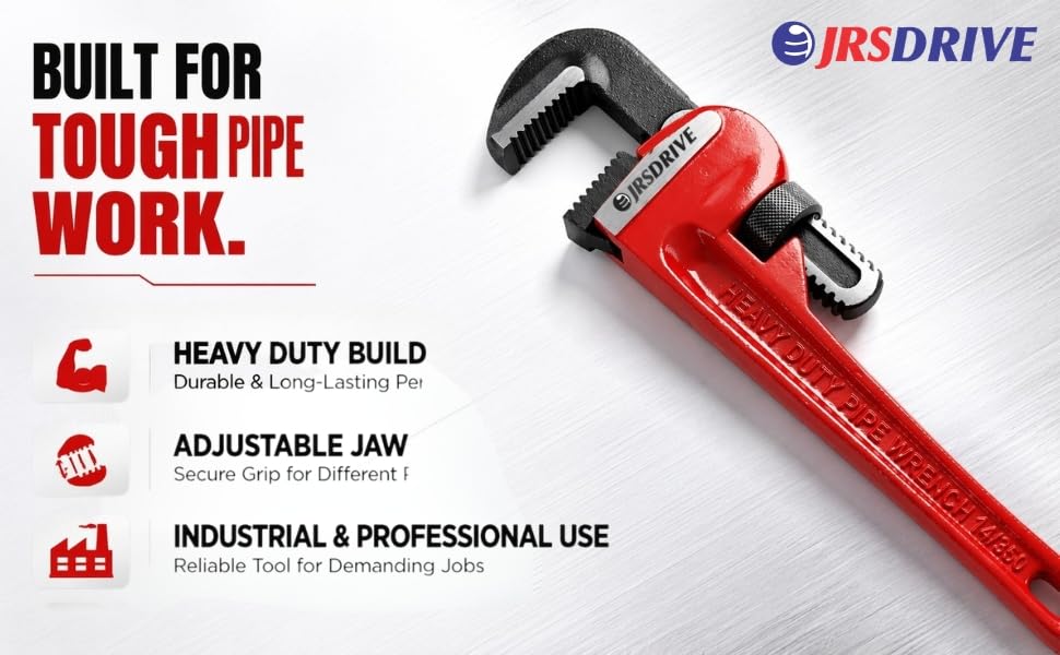 1 Piece Pipe Wrench 24 inch Heavy Duty Adjustable Plumbing Wrench Construction & Heavy-Duty Applications for Industrial & Professional Use E-2049 - size: 24 inch