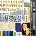 137PCS Wood burning Kit, DIY Creative Tool Set Soldering Woodburning Kit - color: Gray, size: 137Pcs