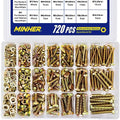 MINHER M4 M5 M6 Bolts and Nuts Assortment Kit 720PCS Hex Screws Nuts & Washers Set - color: M4, M5, M6 (720PCS)