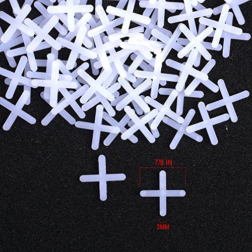 Cosmos Tile Spacers 1/8 Inches (3 mm) Wide Wall & Floor Tiles Spacers, X-Type, 500 Pcs, White Plastic