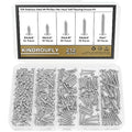 212 Pieces #4 x 3/8" 1/2" 5/8" 3/4" 1" Phillips Pan Head Self-Tapping Screws, Wood Screws Assortment Kit, 304 Stainless Steel - size: #4