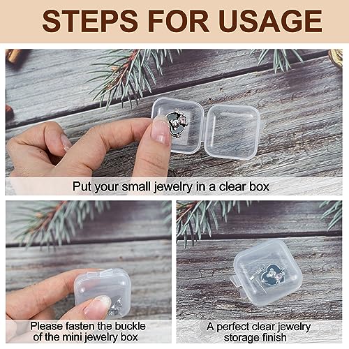 80PCS Mini Clear Plastic Jewelry Box, Earring Storage Box - color: Clear