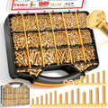 Twidec/1505PCS Metric Bolt Assortment M4/M5/M6/M8 Length 12-40mm Grade 8.8 - color: Golden 1505PCS M4 M5 M6 M8