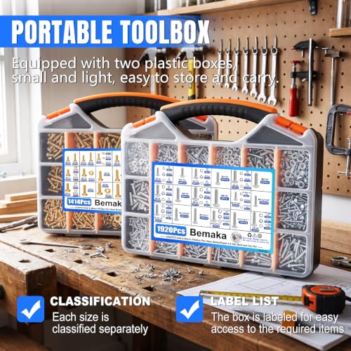 Nuts and Bolts Assortment Kit - Phillips Pan Head & Grade 8.8 Bolts - color: Silver - M3 M4 M5 M6 M8 1/4 5/16 3/8 #6 #8 #10