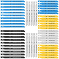 54Pcs Jig Saw Blade Set High Carbon Steel Assorted Saw Blades with U-Shank Sharp Fast Cut Down Jigsaw Blade Woodworking Tool for Wood Metal Plastic Cutting