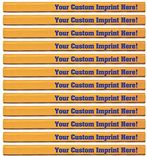 Express Pencils School Yellow Custom Carpenter Pencil Personalized imprinted with your Name, Logo or Message Pack of 12 - USA Made (School Yellow) - color: School Yellow