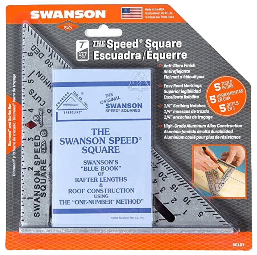 SWANSON Tool Co S0101 7 Inch Speed Square, Blue - size: 7 inch, style: 7" Speed Square