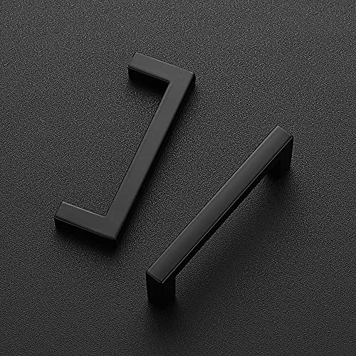 Ravinte Matte Black Cabinet Handles Solid Cabinet Pulls, 3 Inch CC, 5 Pack | Zinc Alloy, Slim Square Bar Grip, Smooth Drawer Pull Feel, Kitchen Cabinet Update, For Cupboards, Dressers, Drawers, Hardware - color: Black, size: Flat Black 3'' Hole Center
