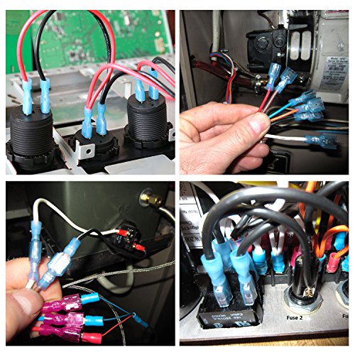 Nilight 200PCS Male Female Fully Insulated Wire Crimp Terminal Nylon Quick Connectors Wiring Spade 16-14 Gauge, 2 Years Warranty - color: 200PCS Spade Terminal