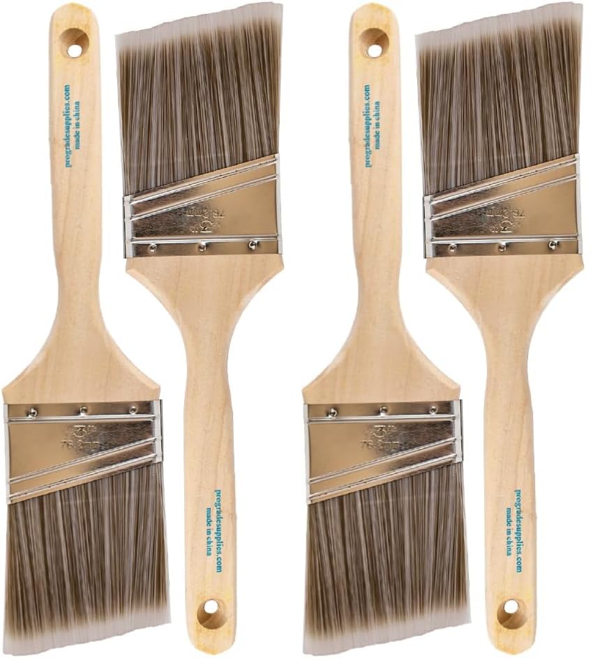 Pro Grade - Paint Brushes - 2Ea 3" Angle Brushes (Pack of 2) - size: 2Ea H 3A (Pack of 2)
