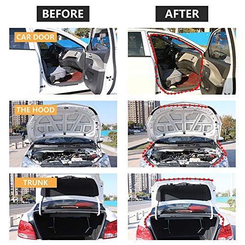 Universal Door Seal Strip for Car & Truck, Rubber Weatherstrip for Windows Sunroof & Engine Cover, Soundproof Protection(2 Rolls, 16.5 Ft Each) - size: 51/100" (W) x 1/5" (T) x 33' (L)
