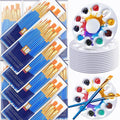 528PCS Valued Paint Brushes and Palettes Set，48Pack of 480PCS Paint Brushes Bulk, 48 Paint Paint Trays, Artist Acrylic Brushes Nylon Brush Head, Suitable for All Purpose Oil Watercolor Painting Set