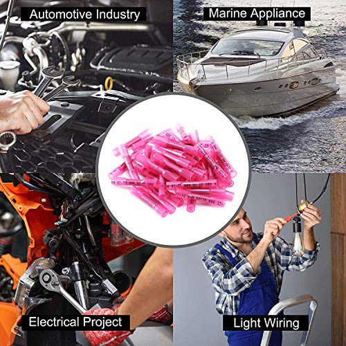 500PCS Heat Shrink Butt Wire Connectors 22-16 AWG, Insulated Waterproof Electrical Wire Connectors Automotive Marine Grade Wire Crimp Terminals Butt Splices, Ideal for Boat, Truck, Red - size: Red 500 PCS