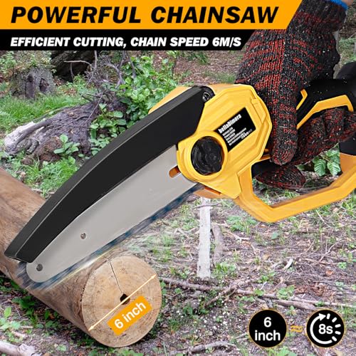 bellaDimora Cordless 6-Inch Mini Chainsaw for DeWalt 20V MAX Battery