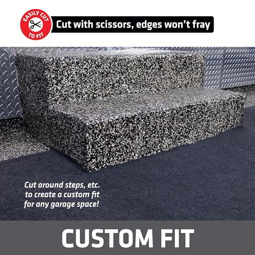 Drymate Garage Floor Runner Mat, (18' x 2'6"), Protects Surfaces, Absorbent, Waterproof, Slip-Resistant, Quick Dry Carpet Fabric, Trimmable & Washable (USA Made) (Charcoal) - size: 18' x 2'6" (1-Pack)