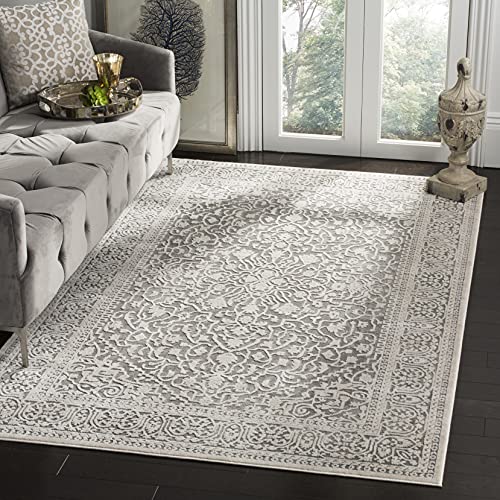SAFAVIEH Reflection Area Rug 4x6, Dark Grey & Cream RFT670B - color: Dark Grey/Cream, size: 4' x 6' (Rectangular)