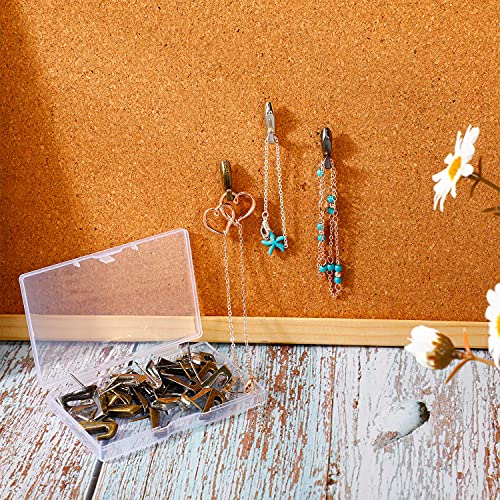 Hotop 30 Pcs Push Pin Hooks 20 Lbs Picture Hanger, Black, Silver, Bronze - color: Black, Silver, Bronze