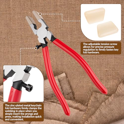 70pcs Key Fob Hardware Set 1 Inch with Key Fob Pliers