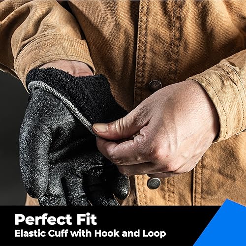 toolant Waterproof Winter Work Gloves, Double Nitrile Oil Resistant Grip - color: Black, size: Medium (Pack of 1)