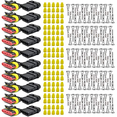 MUYI 10 Kits 5 Pin Way Electrical Connectors for 20-16 AWG Wire Cable 10A - style: 5pin connector(10 sets)
