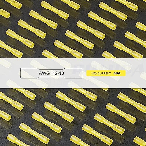 haisstronica 120PCS Heat Shrink Butt Connectors, 12-10 AWG Yellow - style: Yellow AWG 12-10