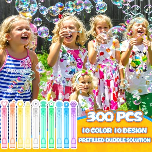 300 Pack Mini Bubbles Bulk, Kids Party Favor Wand Sticks with Gift Box