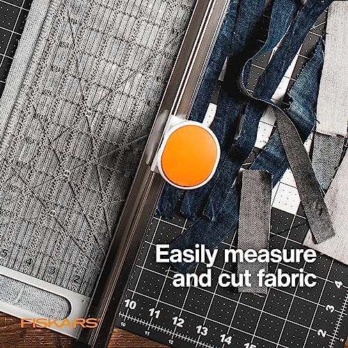 Fiskars 6" x 24" 2-in-1 Rotary Cutter for Fabric & Sewing Ruler - size: 24" x 6"