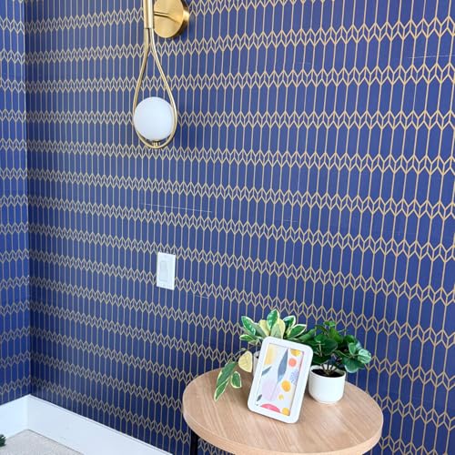 Main Street Peel and Stick Wallpaper Sheets, Indigo Diamonds, 12 Pack - style: Indigo Diamonds