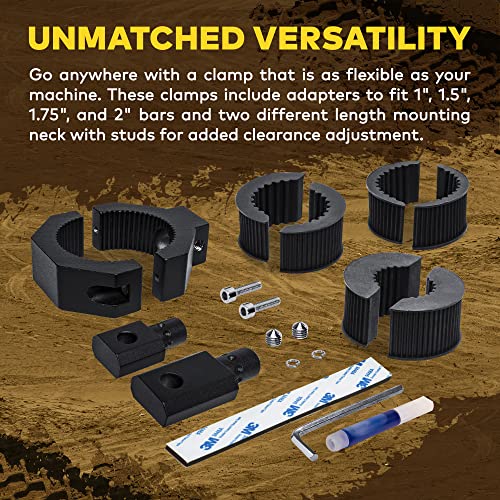 Off-Road ATV UTV Light Bar Mount Mounting Bracket Bar Clamp Kit [1"/1.5"/1.75"/2" Inch] [360-Degree] [2 x Stud Size] [Aluminium] [1 Unit] Bull Bar Roll Bar Clamp Roll Cage Clamps Mount for ATV UTV - size: 1-Pack (Standard)